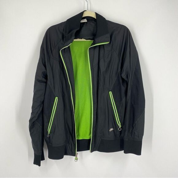 Nike Men’s Zipper Closing Windbreaker Black Bomber Lightweight Jacket size M - Picture 1 of 4